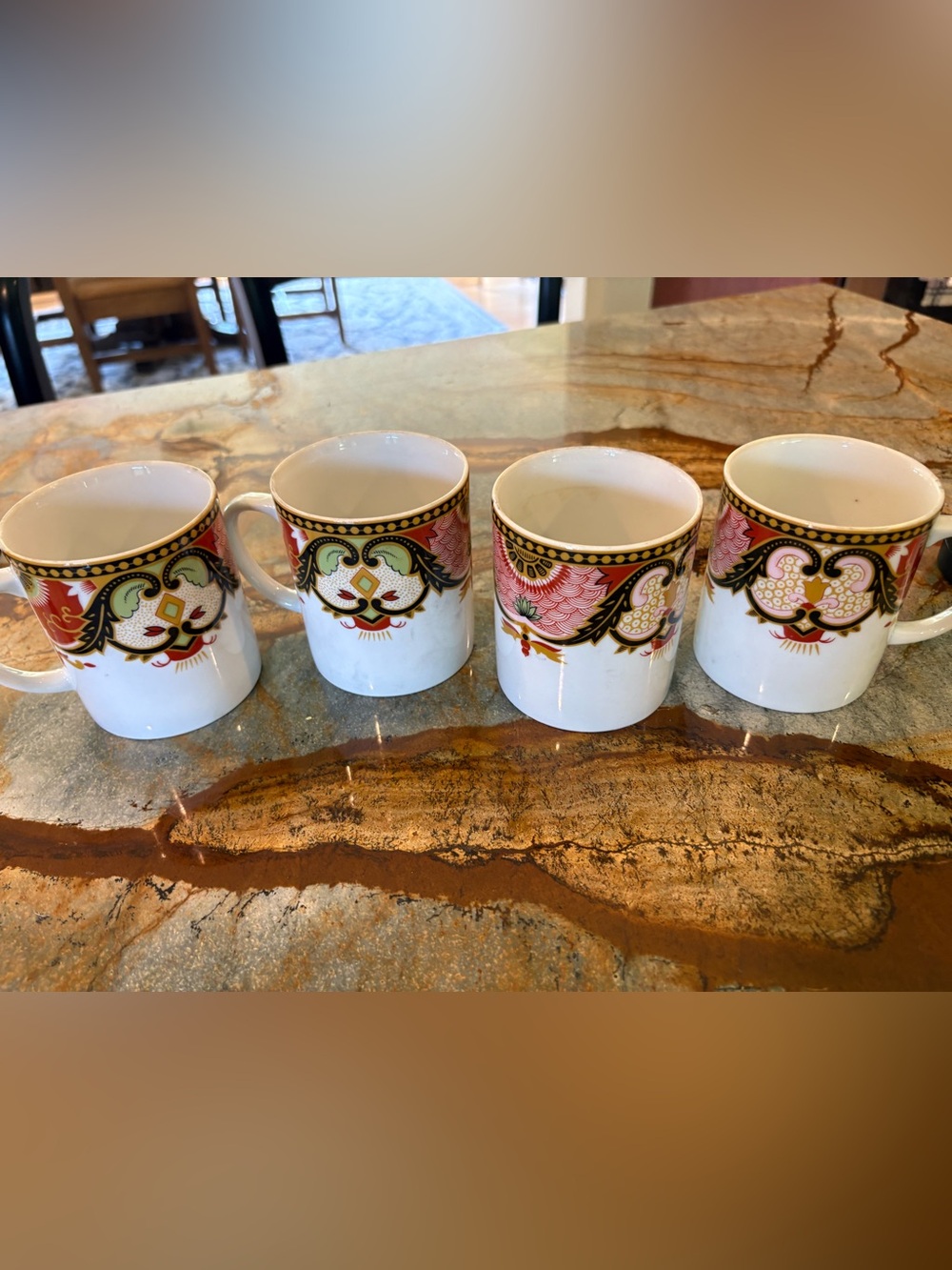 Set of 4 Georges Briard Imperial Imari Coffee Mugs Cups Tea